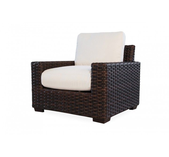 Contempo Lounge Chair in Aged Walnut Wicker Finish - Angled