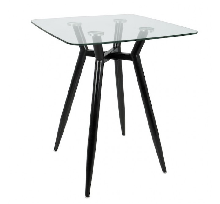 LumiSource Clara Counter Table - Black + Glass