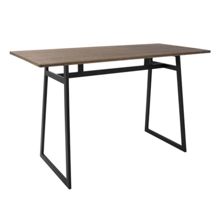 LumiSource Geo Counter Table - Black + Brown - Perspective