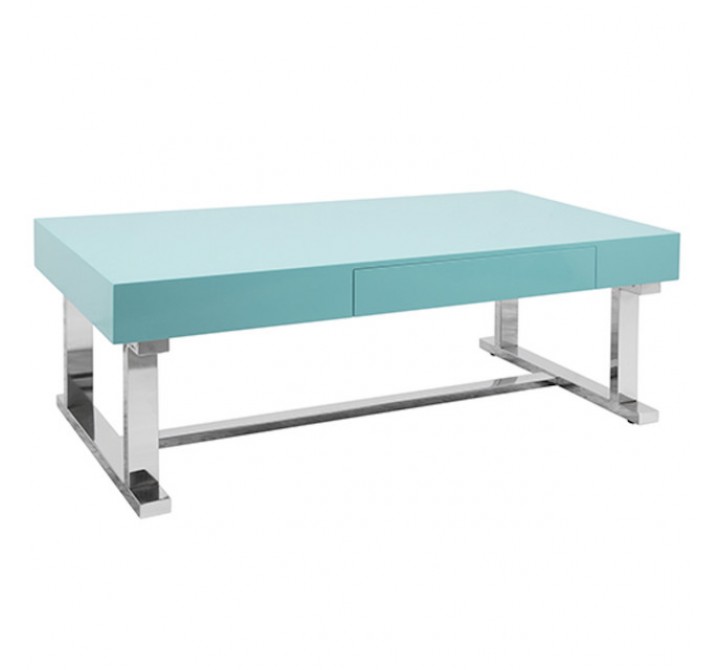 LumiSource Luster Coffee Table - Light Blue - Perspective