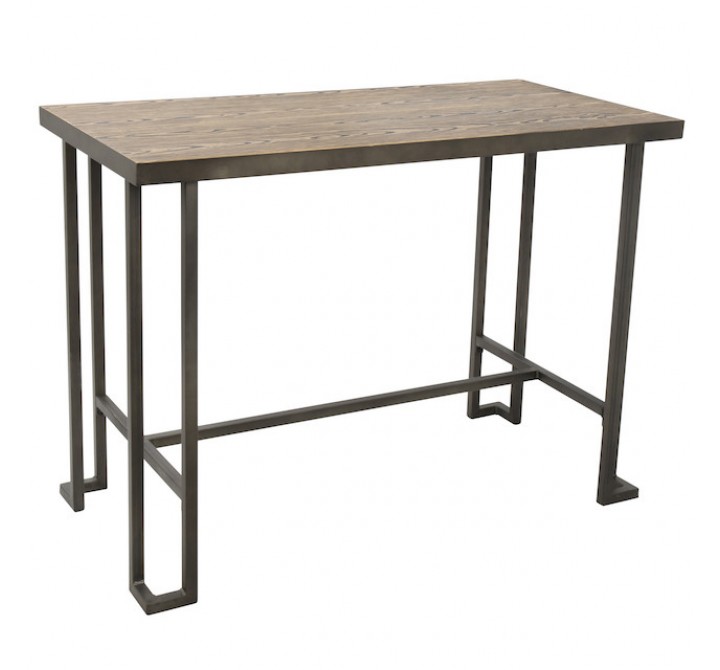 LumiSource Roman Counter Table - Antique + Brown - Perspective
