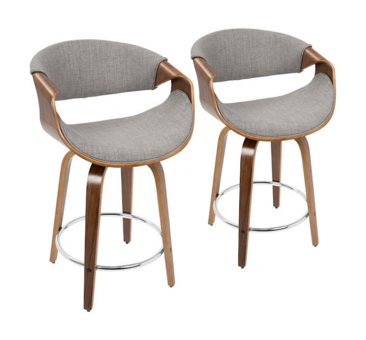 LumiSource Curvini 24'' Counter Stool - Set of 2