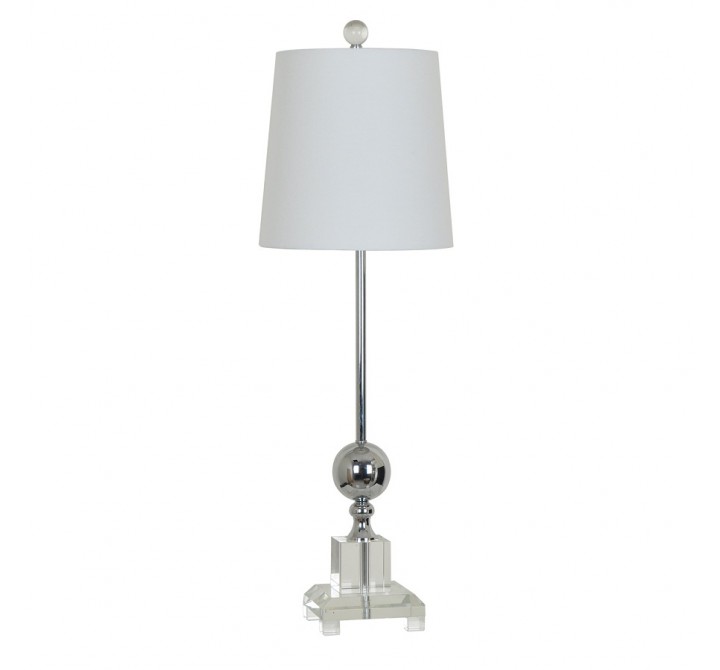 26.5"H Crystal And Metal Table Lamp