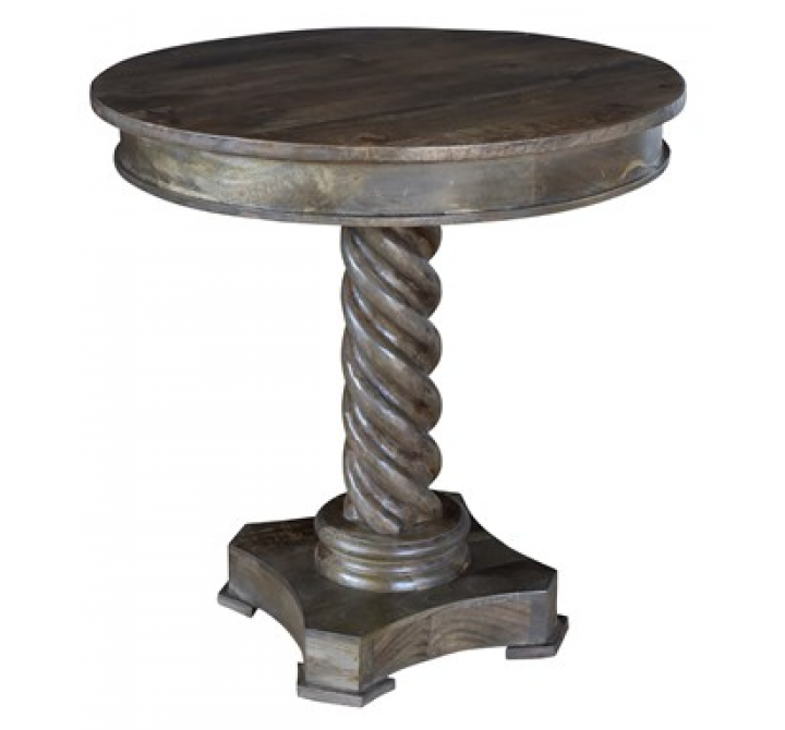 Bengal Manor Mango Wood Carved Rope Twist Accent Table