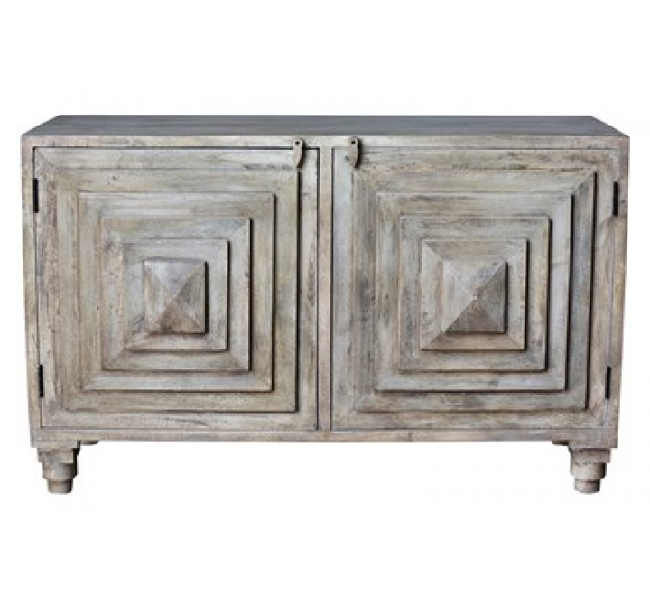 Bengal Manor Mango Wood 2 Stacked Pyramid Door Cabinet