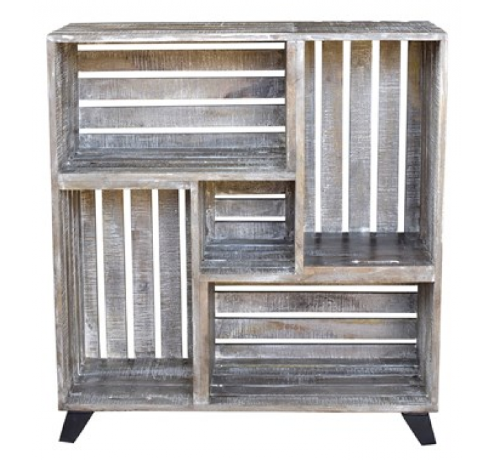 Bengal Manor Mango Wood Reclaimed Crates Bookcase