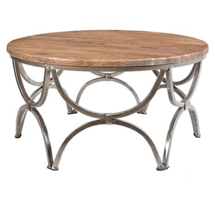 Bengal Manor Mango Wood and Steel Round Cocktail Table