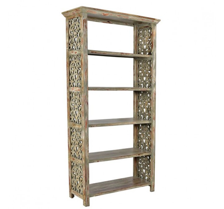 Bengal Manor Mango Wood Carved Side Panel Etagere
