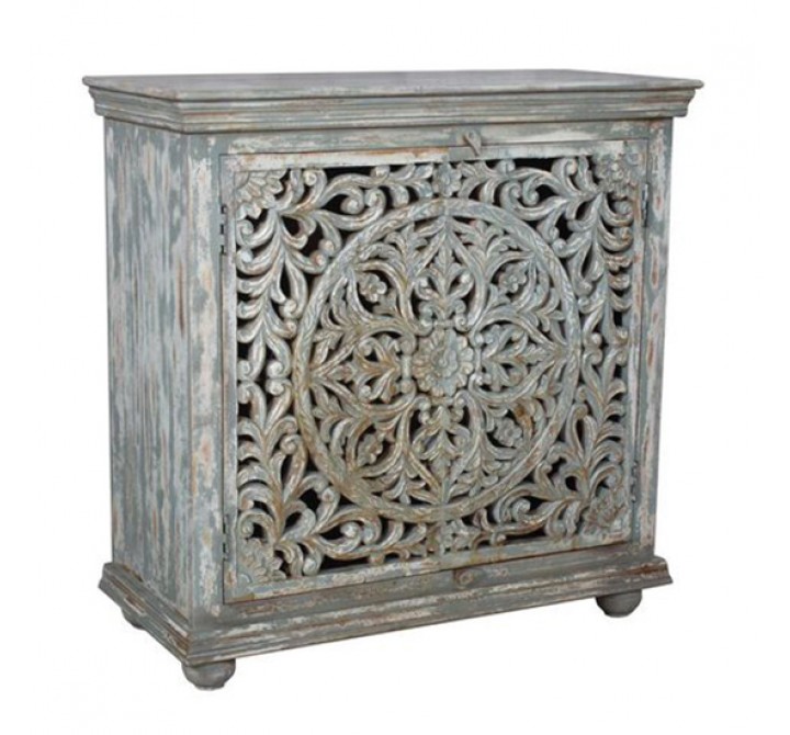 Bengal Manor Mango Wood Carved 2 Door Cabinet