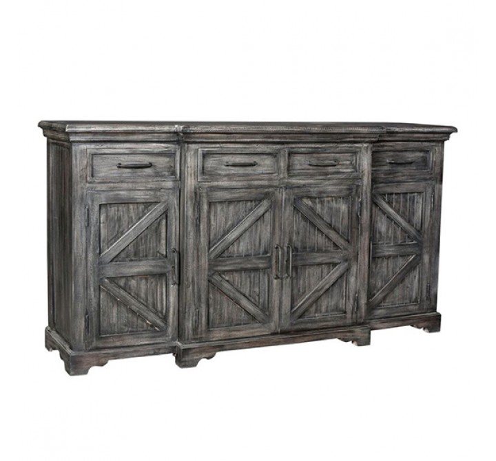 Bengal Manor Mango Wood Breakfront 4 Door And 4 Drawer Grey Wash Sideboard