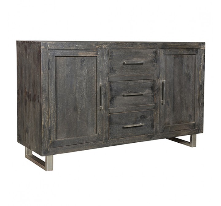 Bengal Manor Mango Wood Ebony 2 Door 3 Drawer Sideboard