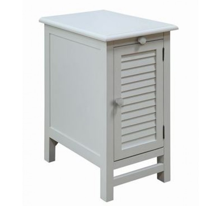 Cape May Cottage White Shutter Door and 1 Pull Shelf Chairside Table