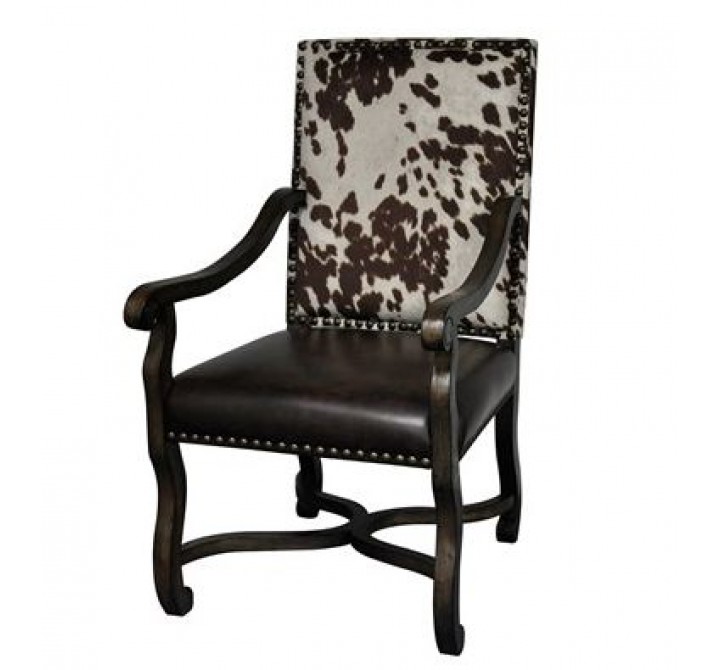 Mesquite Ranch Leather and Faux Cowhide Armchair