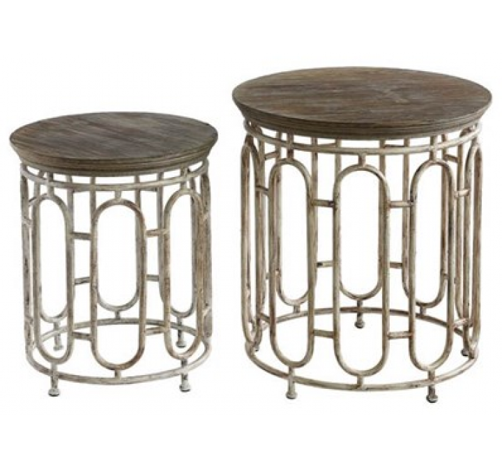 Allyson Textured Metal and Wood Set of Tables