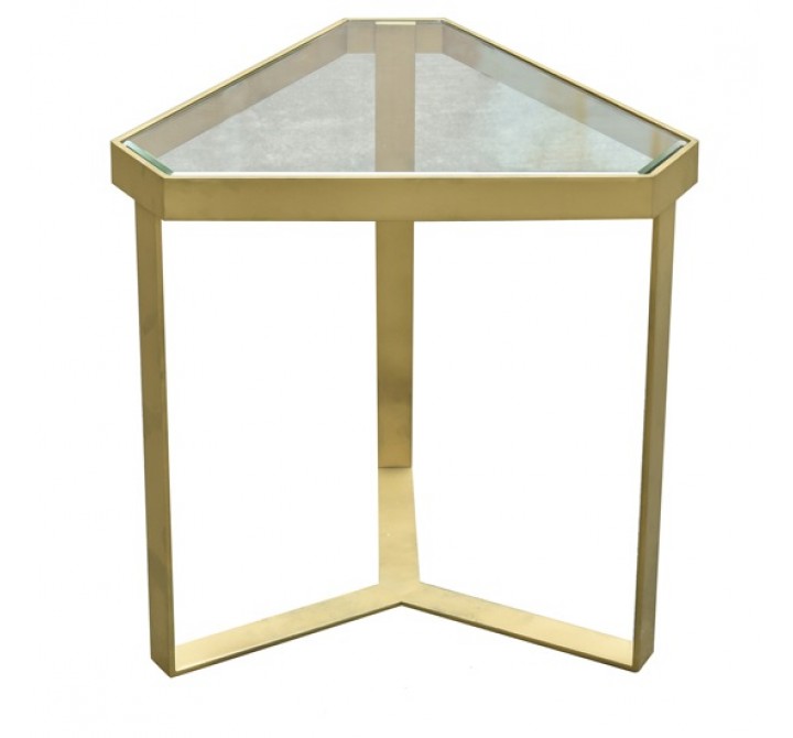 Melrose Gold Triangle Accent Table