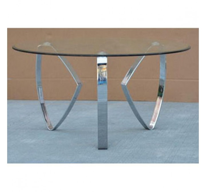 Hollywood Nickel Tri Leg Round Cocktail Table