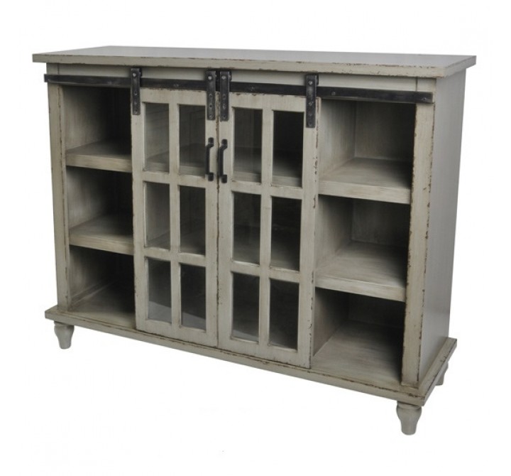 Peyton Antique Grey Sliding 2 Door Console