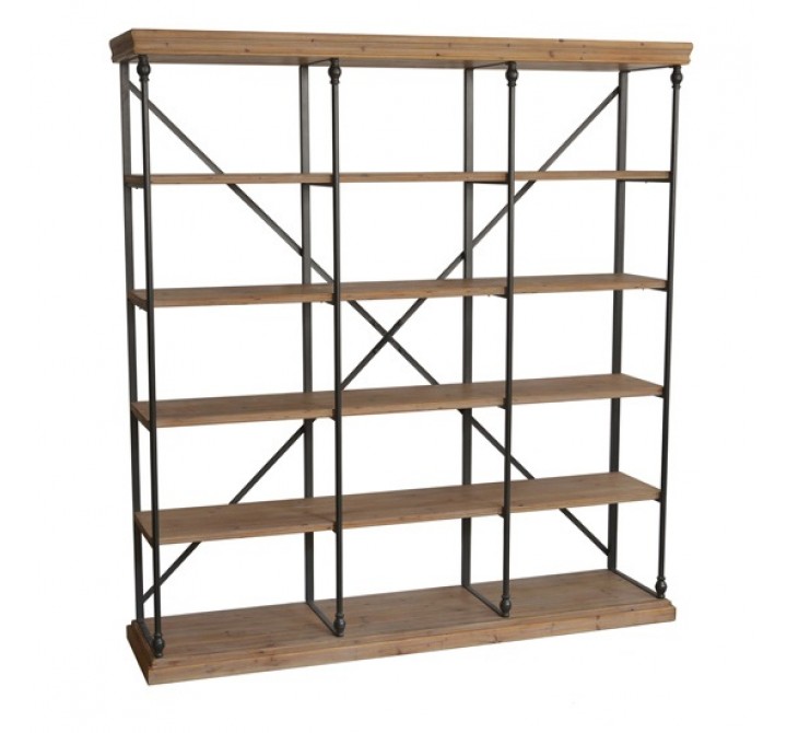 La Salle Metal and Wood 3 Section Bookshelf 