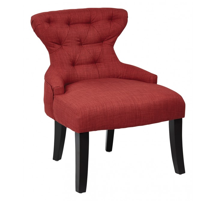 Curves Hour Glass Accent Chair - Red