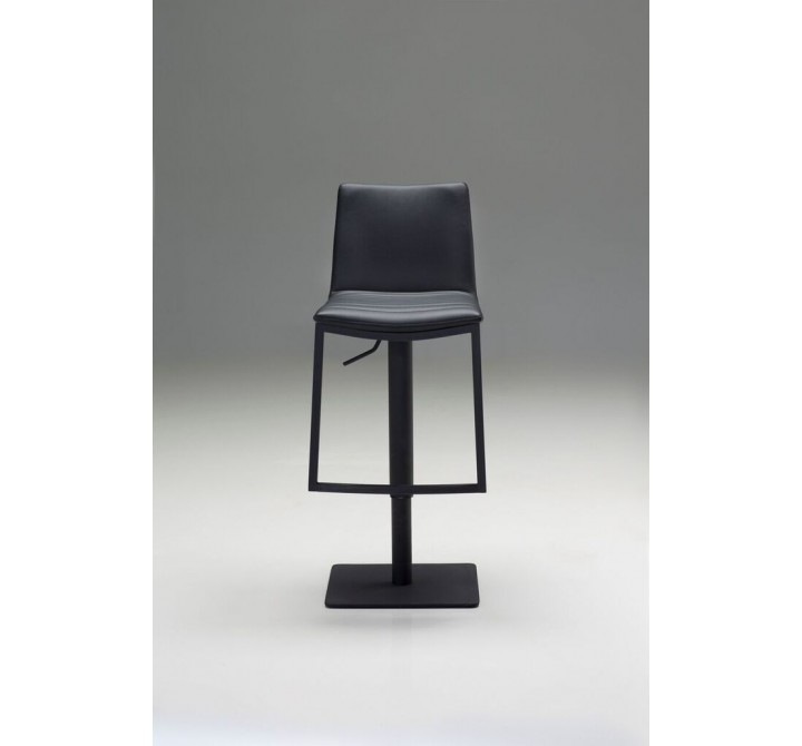 Raven Hydraulic Bar Stool Black Leatherette with Black Powder Coated Steel
