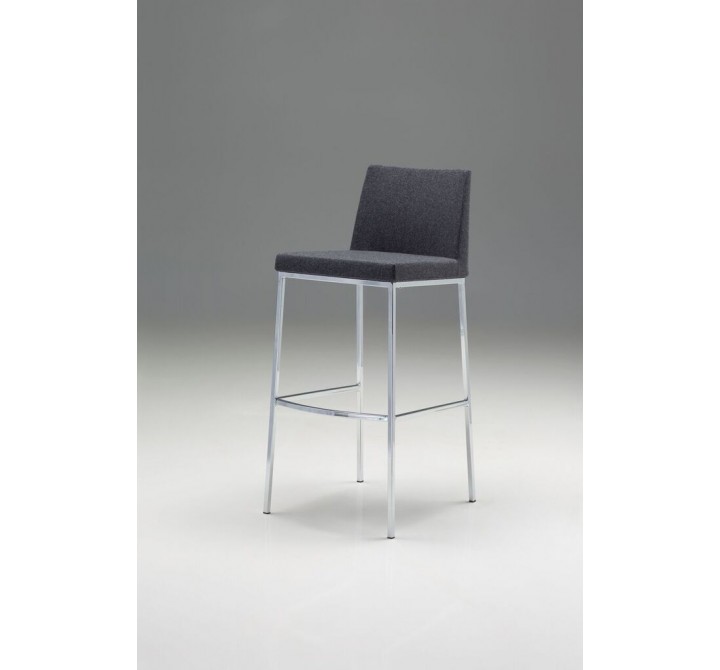 Weston Bar Stool Dark Grey Cashmere with Chrome Frame Set of 2