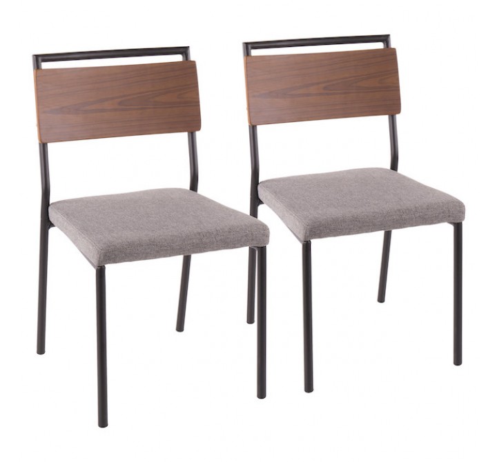 LumiSource Fiji Dining Chair - Set of 2 - GREY 