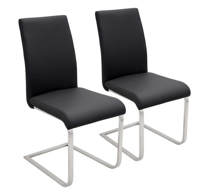 LumiSource Foster Dining Chair - Set of 2 - BLACK 