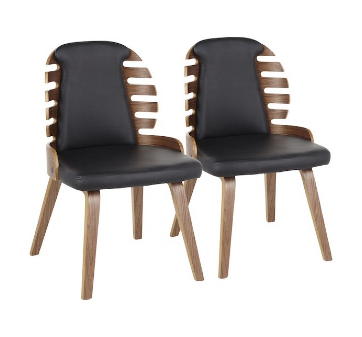 LumiSource Palm Dining Chair - Set of 2 - BLACK