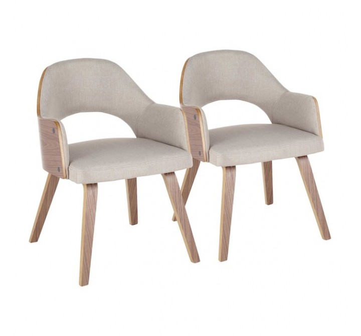 LumiSource Rollo Dining Chair - Set of 2 - BEIGE 