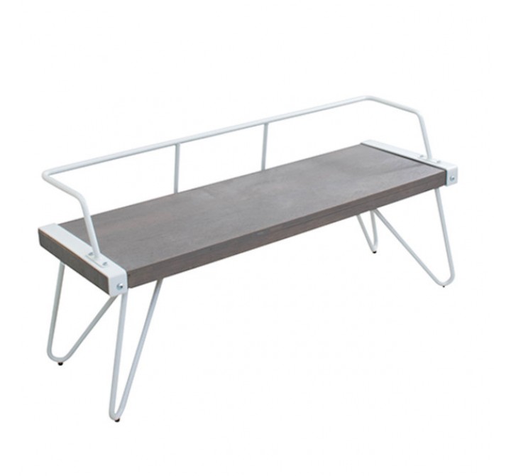LumiSource Stefani Bench - GREY - Perspective