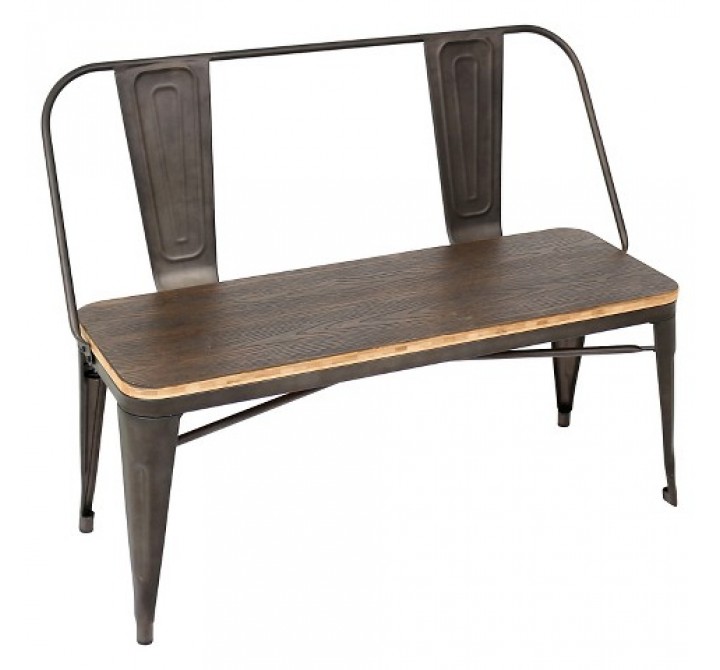 LumiSource Oregon Dining Bench - Antique/Espresso