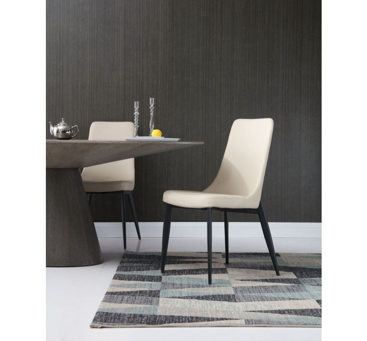 Luca Dining Chair In Taupe Faux Leather