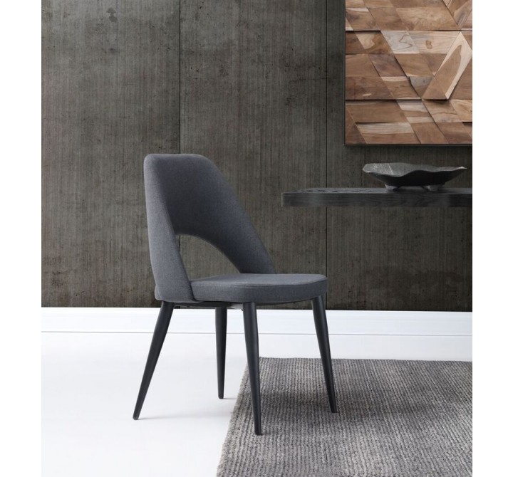 Audrey Dining Chair In Blue Navy Leather