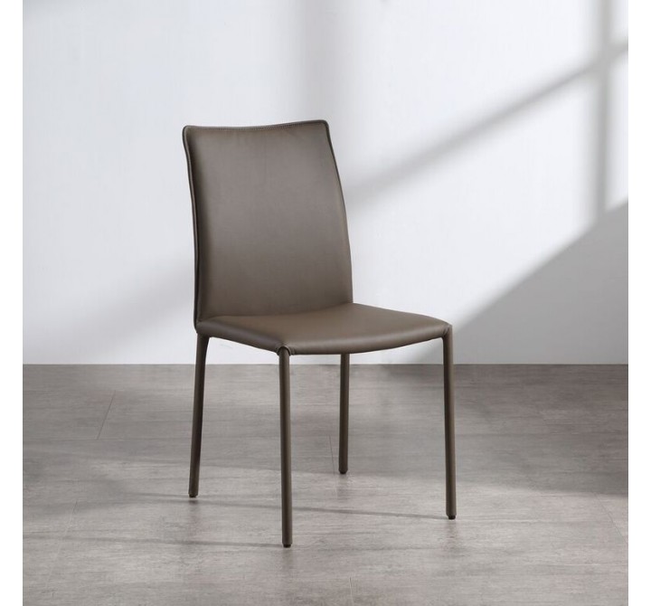 Candance Dining Chair In Taupe Leather