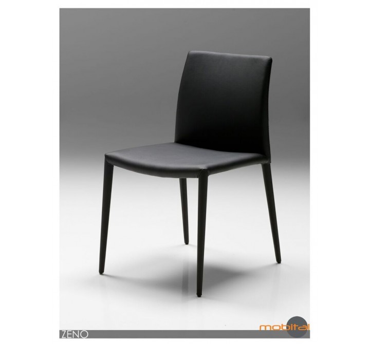 Zeno Dining Chair Black Full Leatherette Wrap