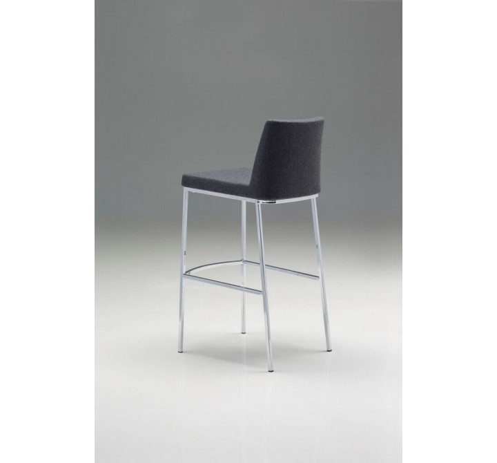 Weston Counter Stool Dark Grey Cashmere with Chrome Frame - Back