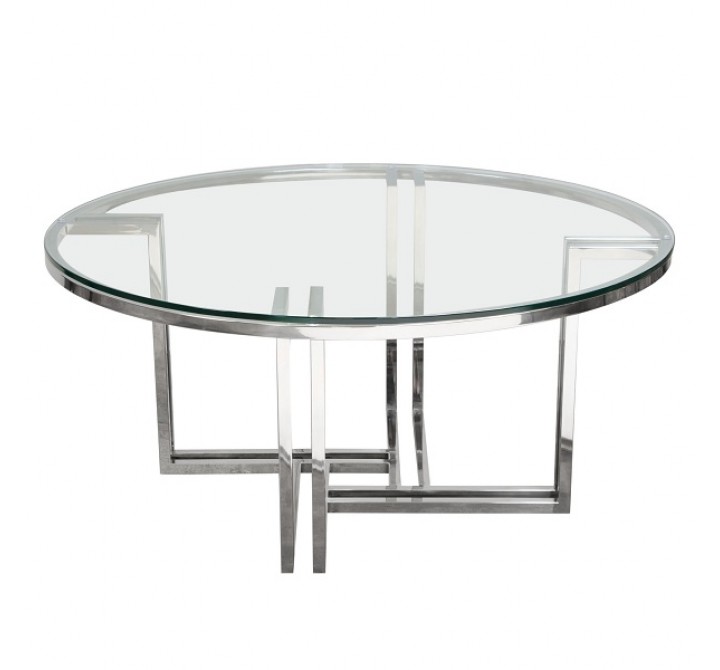 Diamond Sofa DEKO Polished Stainless Steel Round Cocktail Table