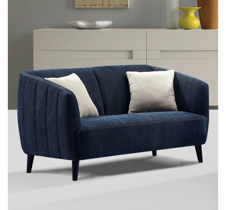 Diamond Sofa DeLuca Loveseat in Midnight Blue Fabric