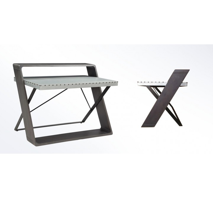 Diamond Sofa Barclay Zinc Top Writing Desk w/ Mango Wood & Iron Base
