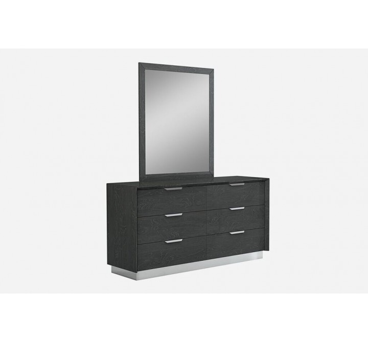 Navi Dresser Double High Gloss Grey - With Mirror