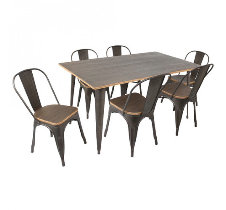 LumiSource Oregon Dining Set - 7 Piece
