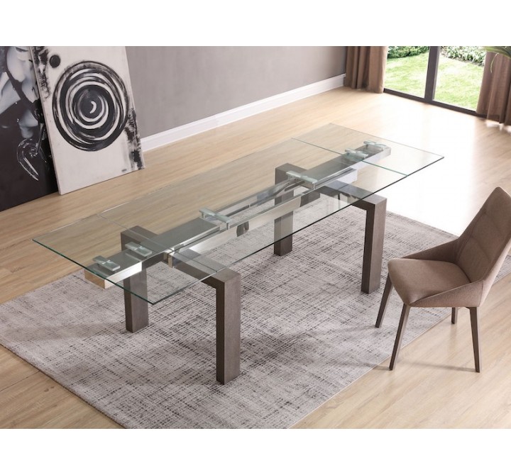 Whiteline Modern Living Davy Extendable Dining Table - Grey Oak