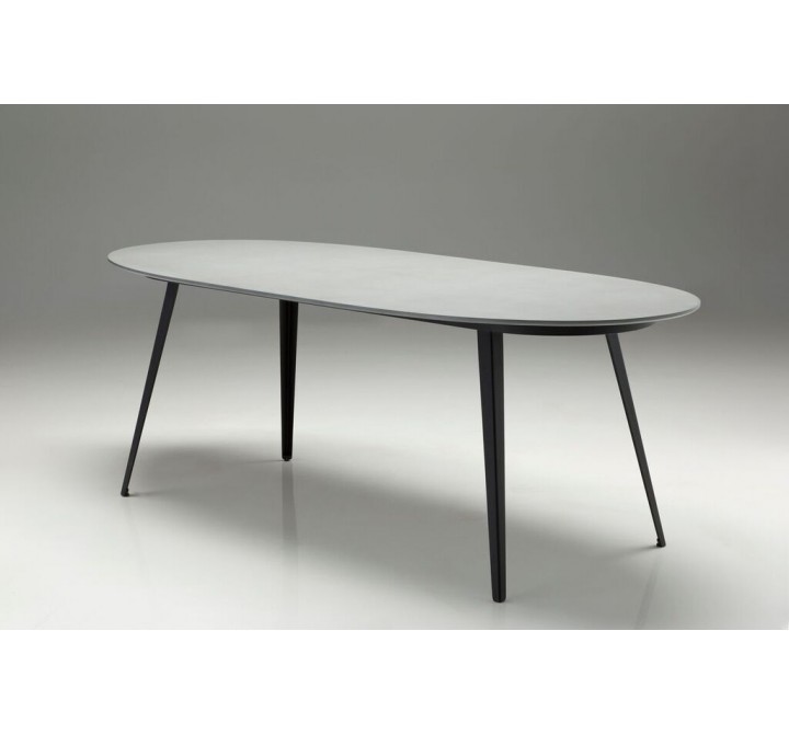 Tulum Dining Table Grey Epoxy with Black Powder Coated Steel - Lifestyle - Studio Shoot