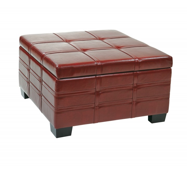 Detour Strap Ottoman - Crimson Red