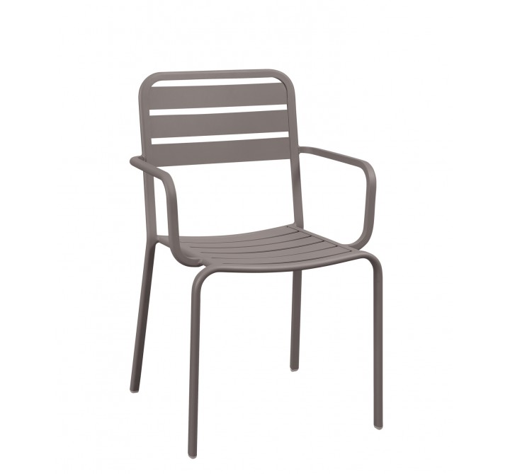 Vista Stacking Armchair Powdered Coated Aluminum - Black/Earth