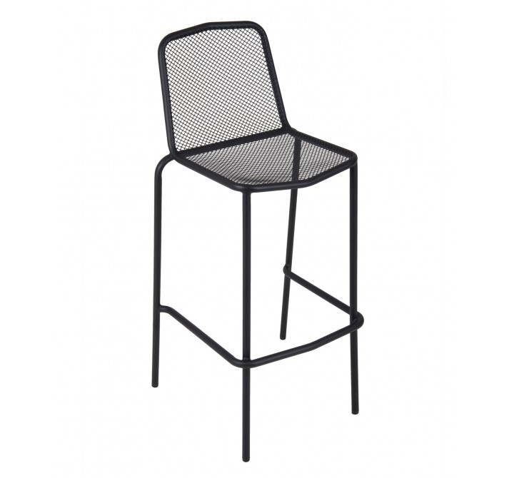 Avalon Stacking Barstool - E-coated, Powder Coated Micro-Mesh Steel - Black