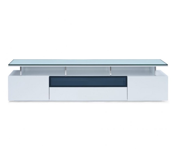 Taylor TV Unit High Gloss White With Gray Glass - Front