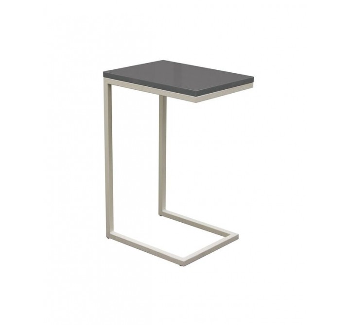 Diamond Sofa Edge Sleek Metal Frame Accent Table with Gloss Top & Metal Frame - GREY