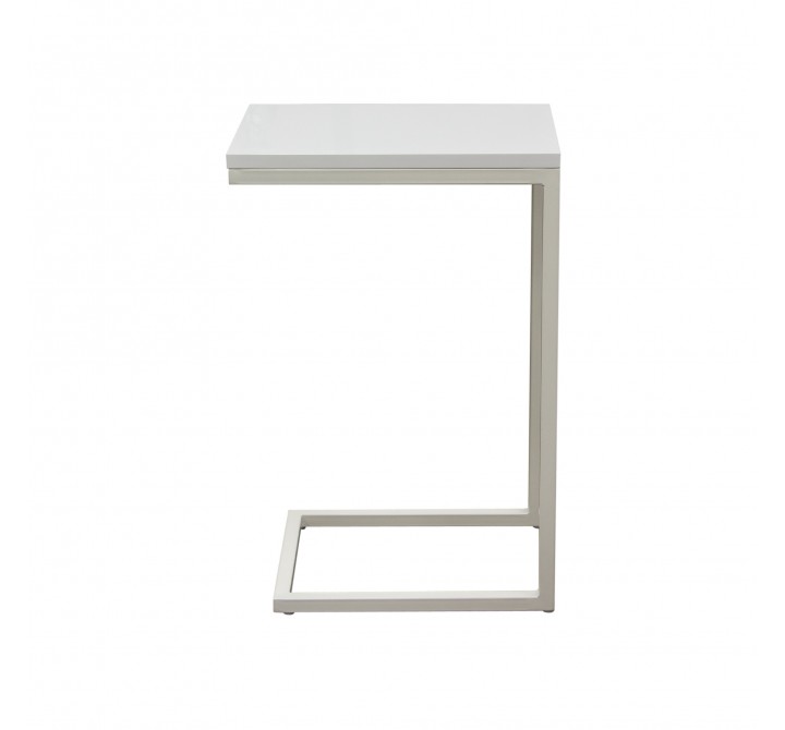 Diamond Sofa Sleek Metal Frame Accent Table with Gloss Top & Metal Frame