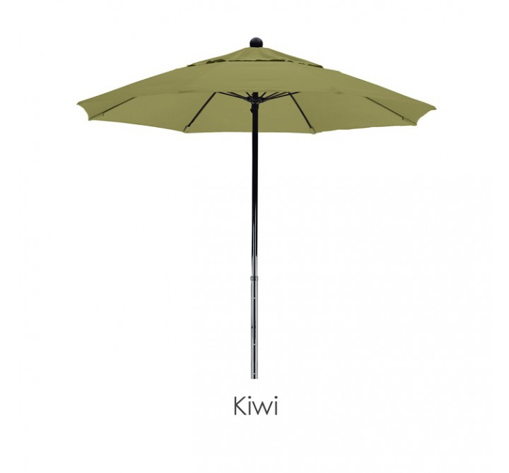 California Umbrella 7.5' Complete Fiberglass Market Umbrella Pulley Open Black - Olefin